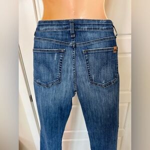 Joe's denim women’s jeans, high  rise, skinny fit, distressed denim, size 27